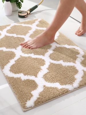 81nNly78EpL._AC_SL1500_.jpg RUGSREAL Bathroom Rugs 24x16, Soft Absorbent Microfiber Bath Rug, Beige