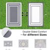 RUGSREAL Outdoor Rug 6x9 ft Waterproof Reversible Mat, Grey & White