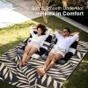 RUGSREAL Outdoor Rug 9x12 ft Waterproof Reversible Leaf Mat, Black & Beige