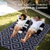 RUGSREAL Outdoor Rug 6x9 ft Waterproof Reversible Mat, Black & Grey