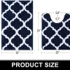 RUGSREAL Bathroom Rugs Set 2 Piece, 30"x20"+24"x20", Navy