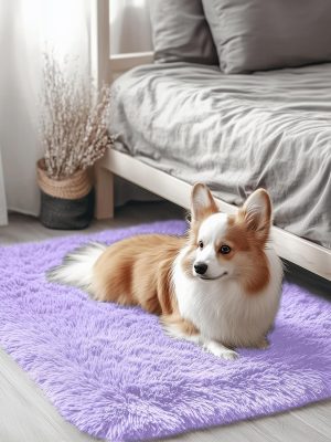 81sCx-fQxL._AC_SL1500_.jpg RUGSREAL 2x3 Machine Washable Small Bedside Rug, Soft Fluffy Shaggy Entryway Throw Rugs for Bedroom, Living Room, Indoor Floor Carpet for Kids Girl Boy, Nursery Room, Home Decor Aesthetic, Light Purple