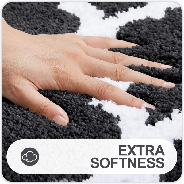 RUGSREAL Bathroom Rugs 24x16, Soft Absorbent Microfiber Bath Rug, Dark Grey