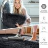 RUGSREAL 2x3 Machine Washable Small Bedside Rug, Soft Fluffy Shaggy Entryway Throw Rugs for Bedroom, Living Room, Indoor Floor Carpet for Kids Girls and Boys, Nursery Rooms, Home Decor Aesthetic, Black