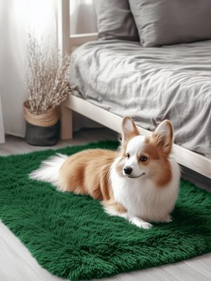81vtREr6wBL._AC_SL1500_.jpg RUGSREAL 2x3 Machine Washable Small Bedside Rug, Soft Fluffy Shaggy Entryway Throw Rugs for Bedroom, Living Room, Indoor Floor Carpet for Kids Girls Boy, Nursery Rooms, Home Decor Aesthetic, Dark Green