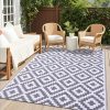 RUGSREAL Outdoor Rug 5x8 ft Waterproof Reversible Mat, Grey & White