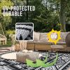 RUGSREAL Outdoor Rug 5x8 ft Waterproof Reversible Boho Mat, Black & White
