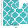 RUGSREAL Bathroom Rugs Set 2 Piece, 30"x20"+24"x20", Turquoise