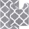 RUGSREAL Bathroom Rugs Set 2 Piece, 30"x20"+24"x20", Grey