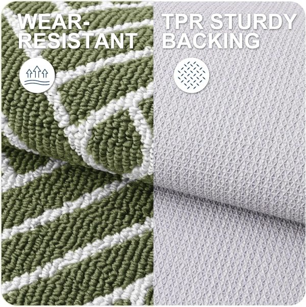 RUGSREAL Indoor Door Mat 36x24, Low-Profile Dirt Resistant Doormat, Green
