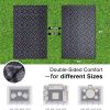 RUGSREAL Outdoor Rug 5x8 ft Waterproof Reversible Braided Mat, Black & Grey