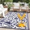 RUGSREAL Outdoor Rug 6x9 ft Waterproof Reversible Floral Mat, Navy & White