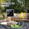 RUGSREAL Outdoor Rug 5x8 ft Waterproof Reversible Boho Mat, Black & Grey