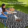 RUGSREAL Outdoor Rug 6x9 ft Waterproof Reversible Braided Mat, Black & White