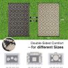 RUGSREAL Outdoor Rug 8x10 ft Waterproof Reversible Floral Mat, Black & Beige