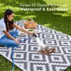 RUGSREAL Outdoor Rug 5x8 ft Waterproof Reversible Mat, Grey & White