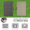 RUGSREAL Outdoor Rug 5x8 ft Waterproof Reversible Floral Mat, Black & Beige