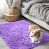 RUGSREAL 2x3 Machine Washable Small Bedside Rug, Soft Fluffy Shaggy Entryway Throw Rugs for Bedroom, Living Room, Indoor Floor Carpet for Kids Girls Boys, Nursery Rooms, Home Decor Aesthetic, Purple