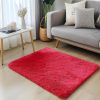 RUGSREAL 2x3 Machine Washable Small Bedside Rug, Soft Fluffy Shaggy Entryway Throw Rugs for Bedroom, Living Room, Indoor Floor Carpet for Kids Girls and Boys, Nursery Rooms, Home Decor Aesthetic, Red