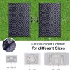 RUGSREAL Outdoor Rug 8x10 ft Waterproof Reversible Mat, Black & Grey