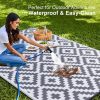 RUGSREAL Outdoor Rug 8x10 ft Waterproof Reversible Mat, Grey & White