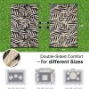 RUGSREAL Outdoor Rug 9x12 ft Waterproof Reversible Leaf Mat, Black & Beige