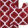 RUGSREAL Bathroom Rugs Set 2 Piece, 30"x20"+24"x20", Burgundy