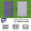 RUGSREAL Outdoor Rug 5x8 ft Waterproof Reversible Braided Mat, Navy & White
