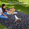 RUGSREAL Outdoor Rug 5x8 ft Waterproof Reversible Floral Mat, Black & Grey
