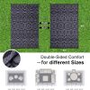 RUGSREAL Outdoor Rug 6x9 ft Waterproof Reversible Floral Mat, Black & Grey