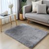 RUGSREAL 2x3 Machine Washable Small Bedside Rug, Soft Fluffy Shaggy Entryway Throw Rugs for Bedroom, Living Room, Indoor Floor Carpet for Kids Girls Boy, Nursery Rooms, Home Decor Aesthetic, Light Grey