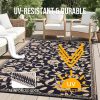 RUGSREAL Outdoor Rug 6x9 ft Waterproof Reversible Floral Mat, Black & Beige