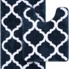 RUGSREAL Bathroom Rugs Set 2 Piece, 30"x20"+24"x20", Navy