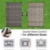 RUGSREAL Outdoor Rug 9x12 ft Waterproof Reversible Floral Mat, Black & Beige