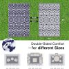 RUGSREAL Outdoor Rug 5x8 ft Waterproof Reversible Floral Mat, Navy & White