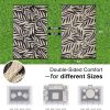 RUGSREAL Outdoor Rug 6x9 ft Waterproof Reversible Leaf Mat, Black & Beige