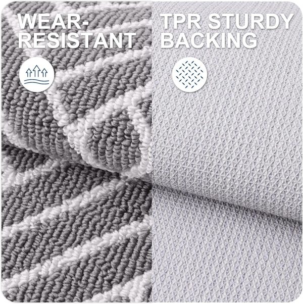 RUGSREAL Indoor Door Mat 32x20, Low-Profile Dirt Resistant Doormat, Grey