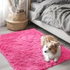 RUGSREAL 2x3 Machine Washable Small Bedside Rug, Soft Fluffy Shaggy Entryway Throw Rugs for Bedroom, Living Room, Indoor Floor Carpet for Kids Girls Boys, Nursery Rooms, Home Decor Aesthetic, Hot Pink