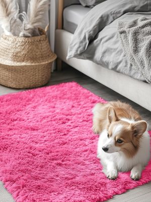 91WfJM-YVmL._AC_SL1500_.jpg RUGSREAL 2x3 Machine Washable Small Bedside Rug, Soft Fluffy Shaggy Entryway Throw Rugs for Bedroom, Living Room, Indoor Floor Carpet for Kids Girls Boys, Nursery Rooms, Home Decor Aesthetic, Hot Pink