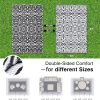 RUGSREAL Outdoor Rug 5x8 ft Waterproof Reversible Floral Mat, Black & White