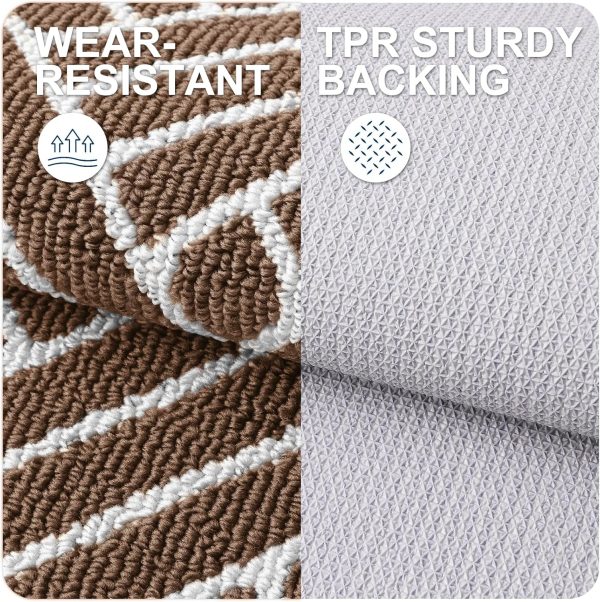 RUGSREAL Indoor Door Mat 32x20, Low-Profile Dirt Resistant Doormat, Coffee