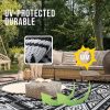 RUGSREAL Outdoor Rug 8x10 ft Waterproof Reversible Boho Mat, Black & White