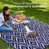 RUGSREAL Outdoor Rug 5x8 ft Waterproof Reversible Braided Mat, Navy & White