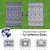RUGSREAL Outdoor Rug 9x12 ft Waterproof Reversible Floral Mat, Navy & White