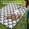 RUGSREAL Outdoor Rug 6x9 ft Waterproof Reversible Braided Mat, Black & White