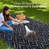 RUGSREAL Outdoor Rug 5x8 ft Waterproof Reversible Braided Mat, Black & Grey