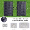 RUGSREAL Outdoor Rug 6x9 ft Waterproof Reversible Mat, Black & Grey