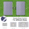 RUGSREAL Outdoor Rug 6x9 ft Waterproof Reversible Mat, Navy & White