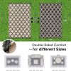 RUGSREAL Outdoor Rug 9x12 ft Waterproof Reversible Braided Mat, Black & Beige