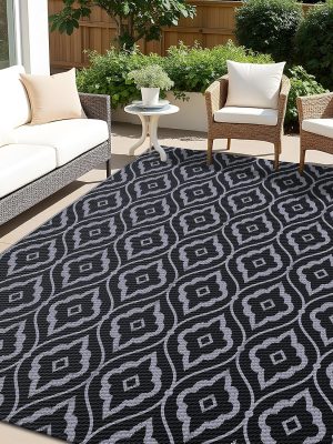 91z1xjHvVSL._AC_SL1500_.jpg RUGSREAL Outdoor Rug 6x9 ft Waterproof Reversible Braided Mat, Black & Grey